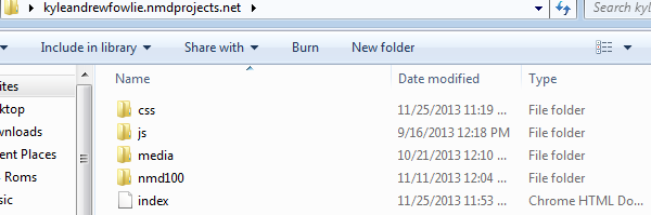 Screenshot of File Organization